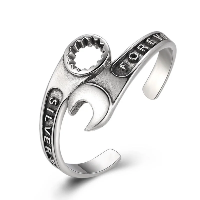 Ladies bridal bangle sets-Spanner Bangle, Stainless Steel