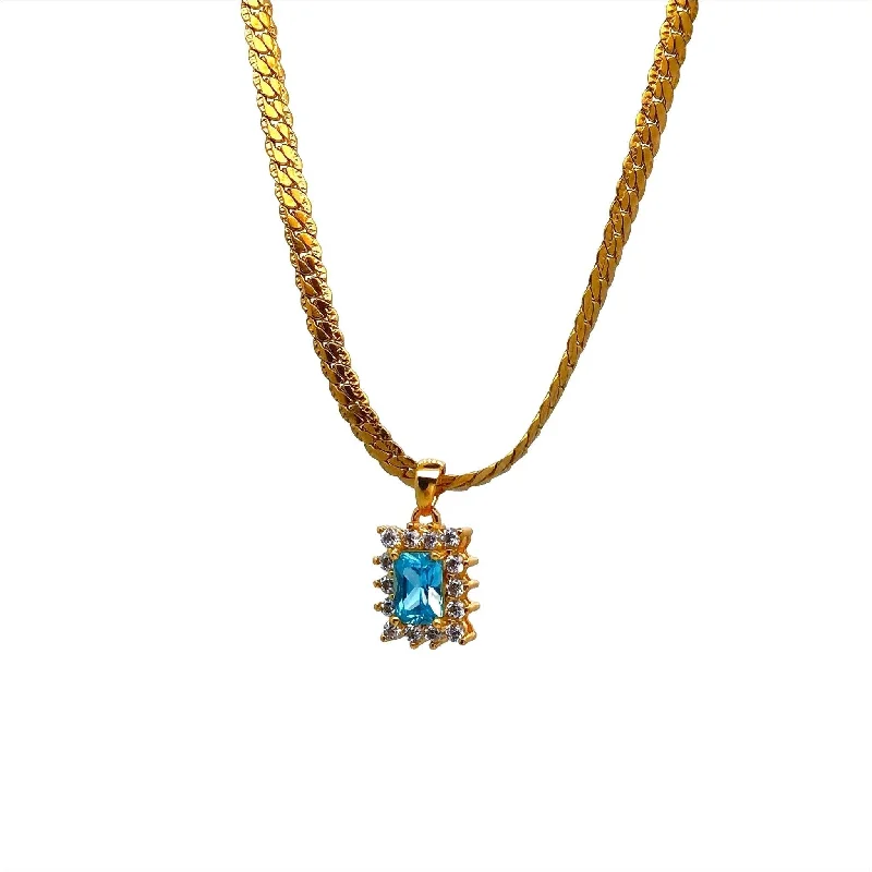 Ladies opal necklaces-Baby Blue Pendant Necklace