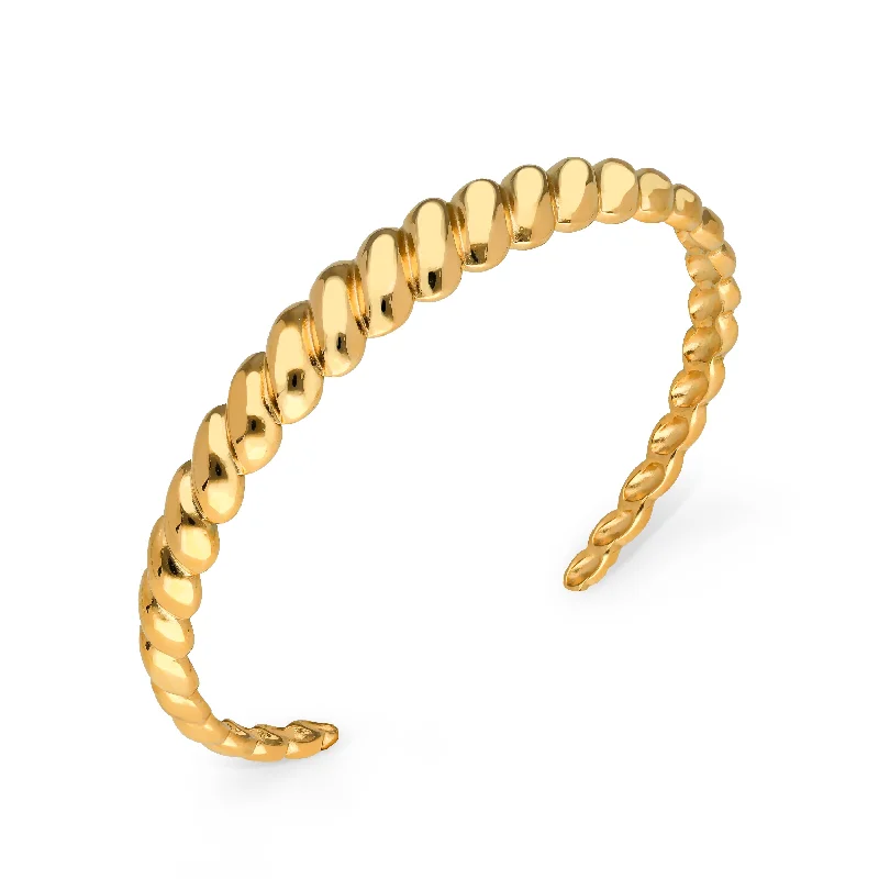 Ladies infinity bracelets-Croissant bangle gold