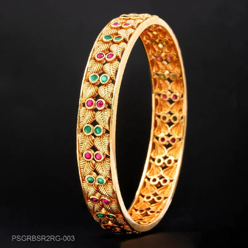 Ladies personalized bangle bracelets-STONE GHERU SRESHTA BANGLE PSGRBSR2RG-003