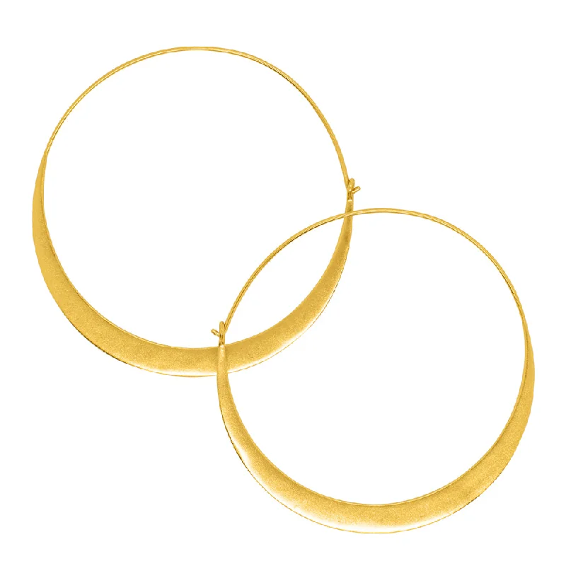 Ladies luxury gemstone earrings-Arc Hoops in Gold - 2 1/2"