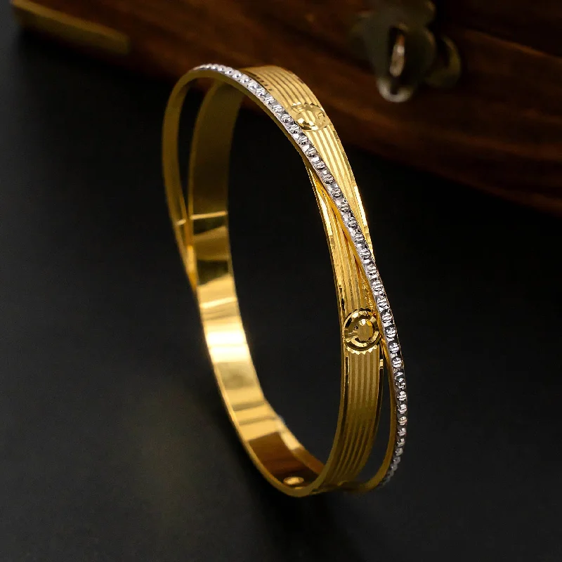 Ladies gold and diamond bracelets-Rhodium Bangle PRGB92-26-062