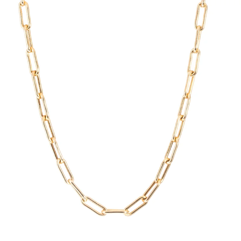 Ladies diamond necklaces-Paperclip Link Chain