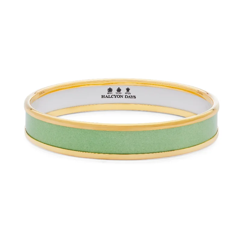 Ladies bridal bracelets-Meadow & Gold Enamel Bangle