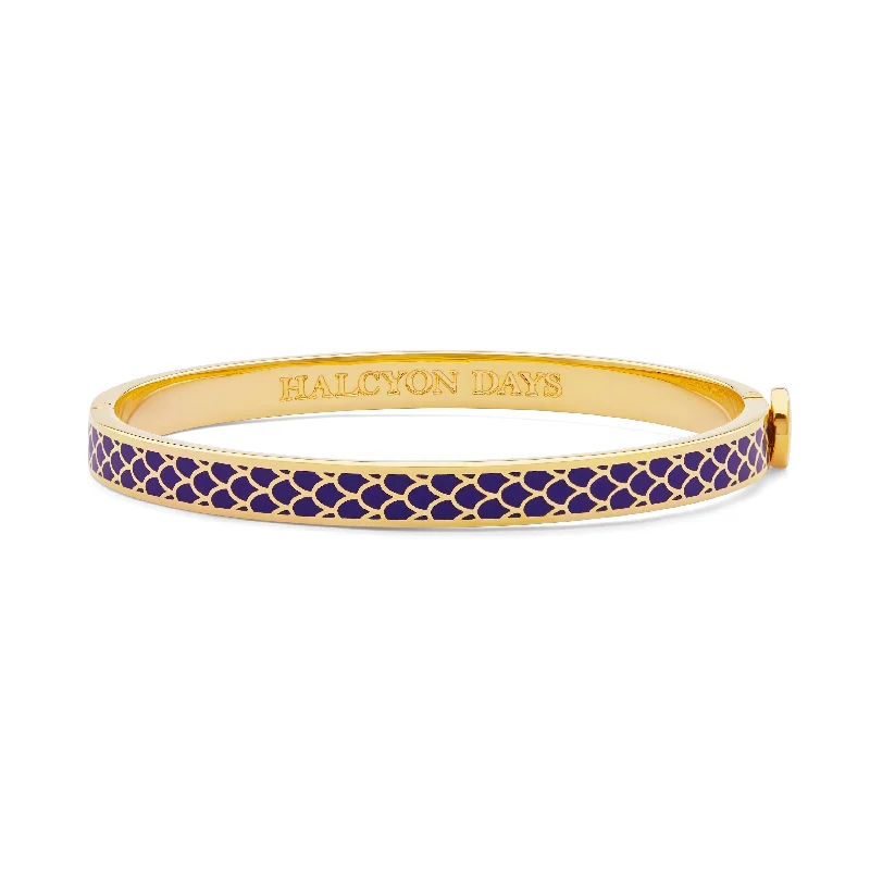 Ladies large bangle bracelets-Skinny Salamander Cobalt & Gold Bangle