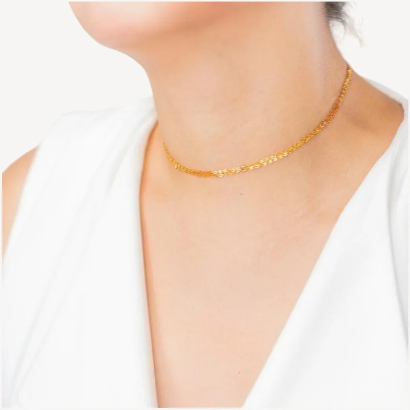 Ladies fine necklaces-Chain Choker