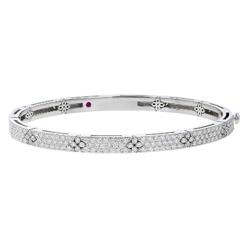 Ladies bridal bangle bracelets-18K Love in Verona Pave Diamond Bangle