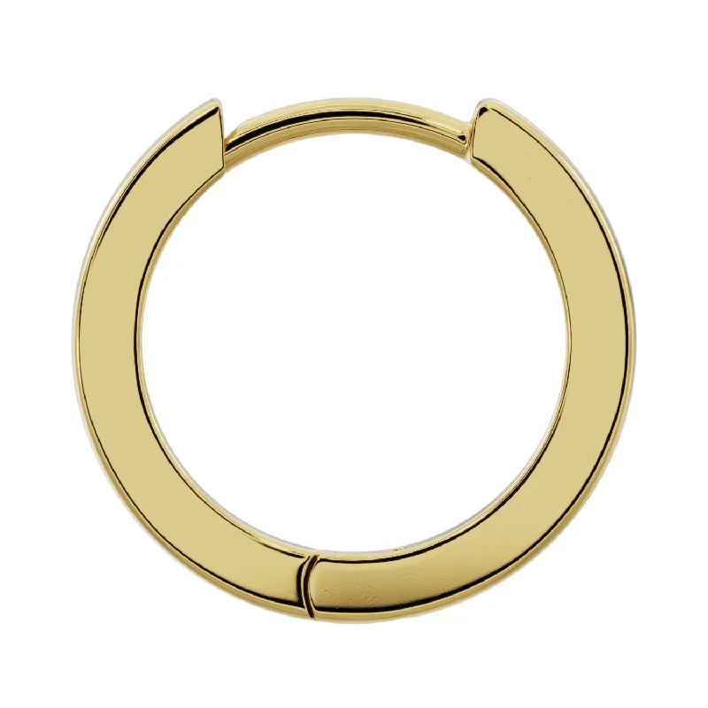 Ladies statement drop earrings-10mm Solid Gold Huggie Hoop Earrings