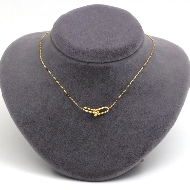 Ladies gemstone necklaces-Real Gold GZTF Single Hardware Necklace (40 C.M) 0372-4K N1463