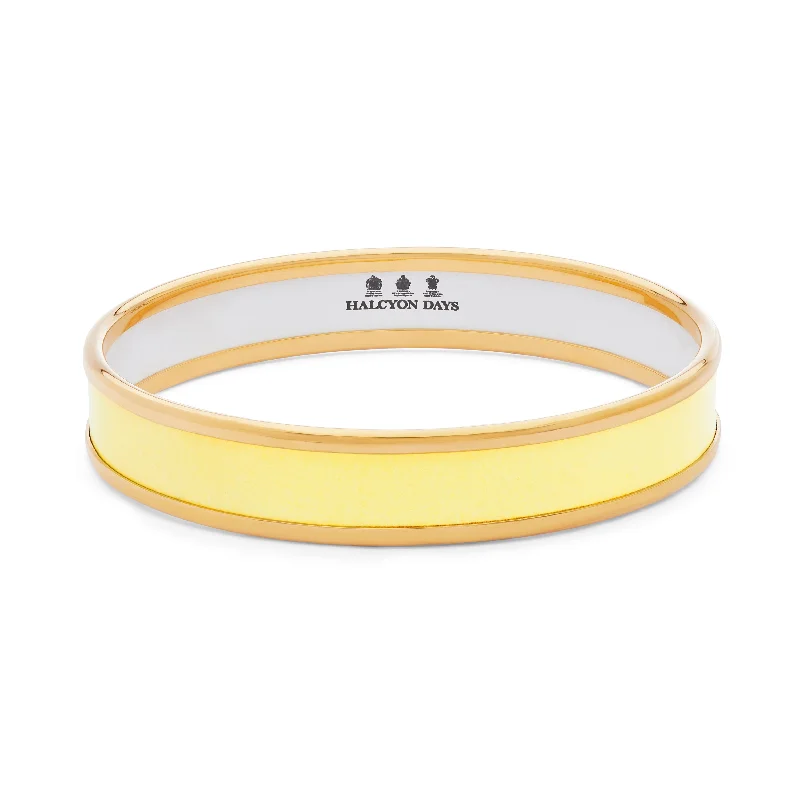 Ladies statement bangles-Buttercup & Gold Enamel Bangle