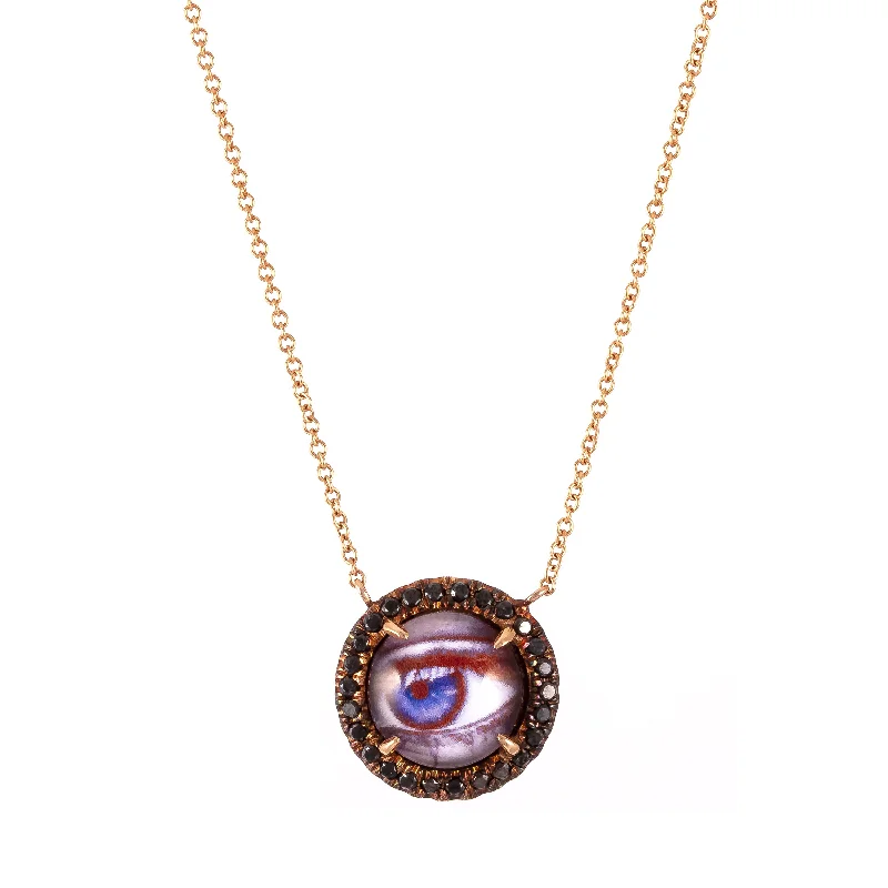 Ladies layered chain necklaces-Glass Eye Necklace