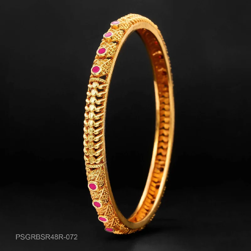 Ladies classic gold bangles-STONE GHERU SRESHTA BANGLE PSGRBSR48R-072