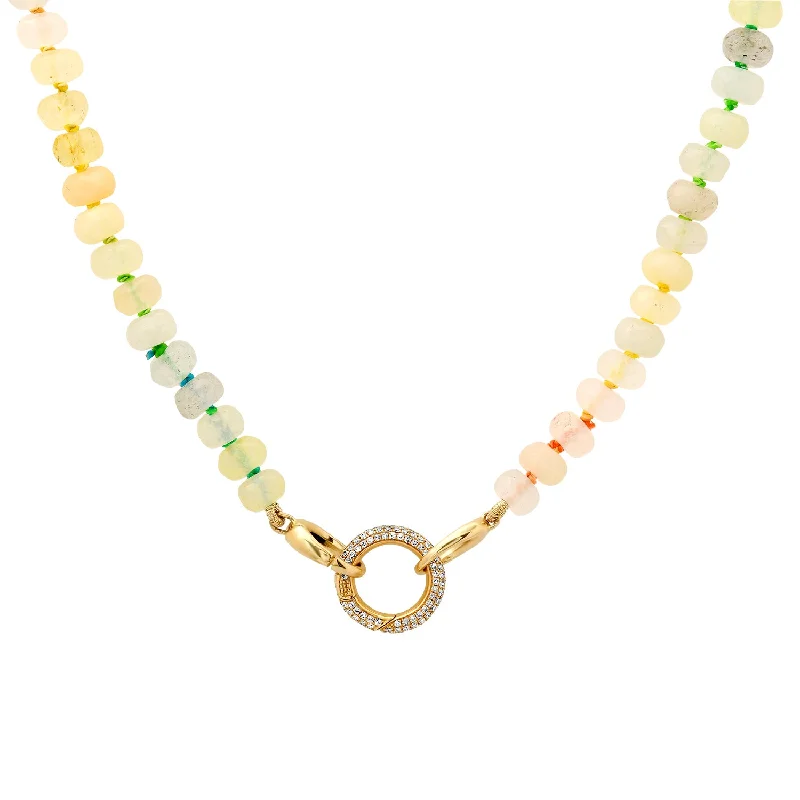 Ladies religious necklaces-Opal Beaded Strand