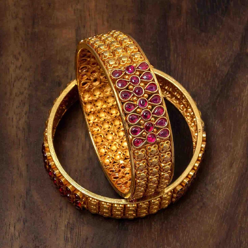 Ladies antique bracelets-Gold Bangle PSGRBSR10R-25-006