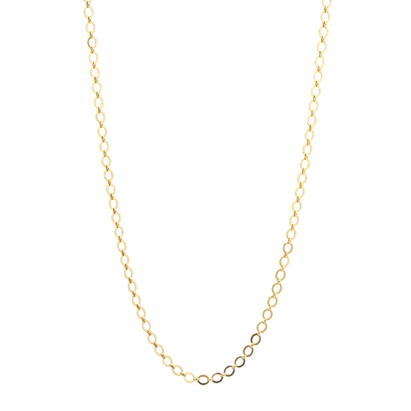 Ladies delicate necklaces-Flat Oval Chain Necklace