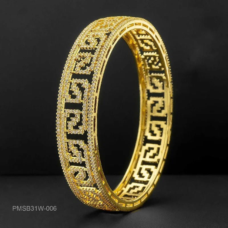 Ladies luxury gold bangles-PREMIUM STONE BANGLE PMSB31W-006