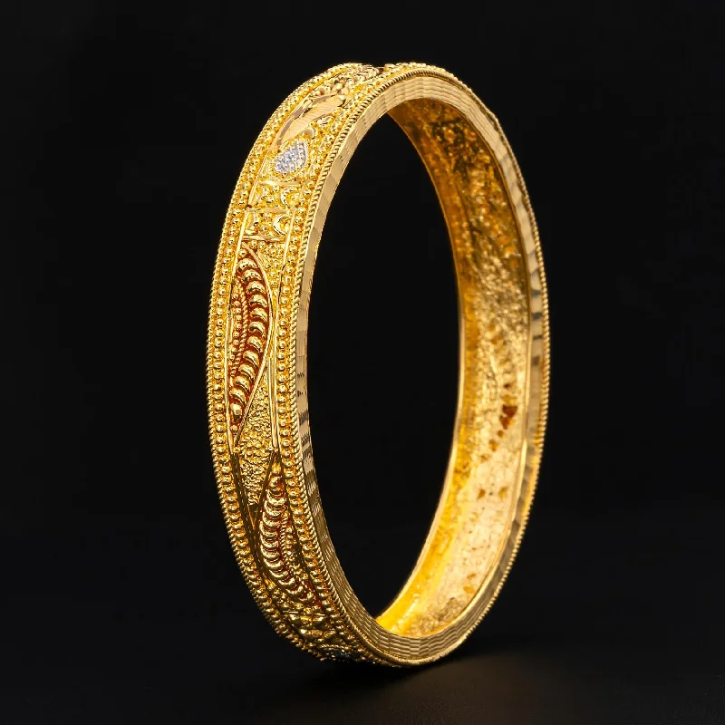 Ladies crystal bracelets-ENAMEL BANGLE(Golden&stone in 3 tone) PEGB102-062