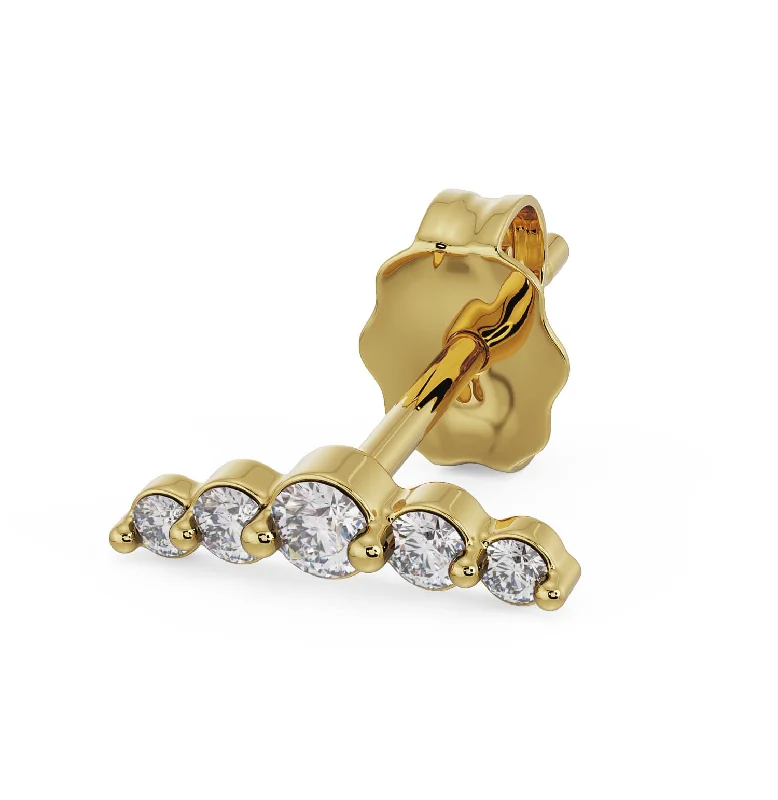 Ladies small stud earrings-Mini Climber 14K Gold Earring