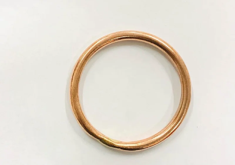 Ladies rose gold bracelets-Classic copper round bangle