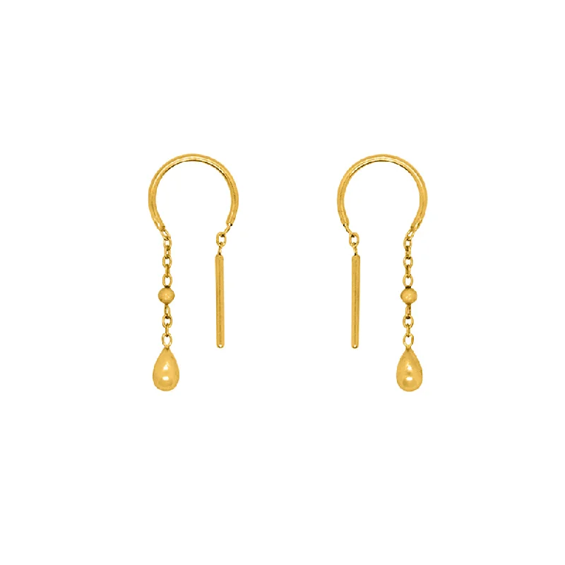 Ladies adjustable earrings-Teardrop Dancer Threaders in Gold - Bottom Teardrop | Available to ship January 28, 2025