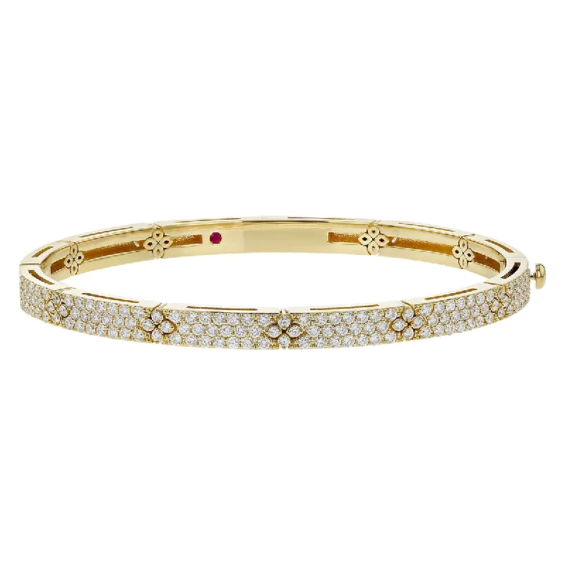 Ladies luxury leather bracelets-18K Love in Verona Pave Diamond Bangle