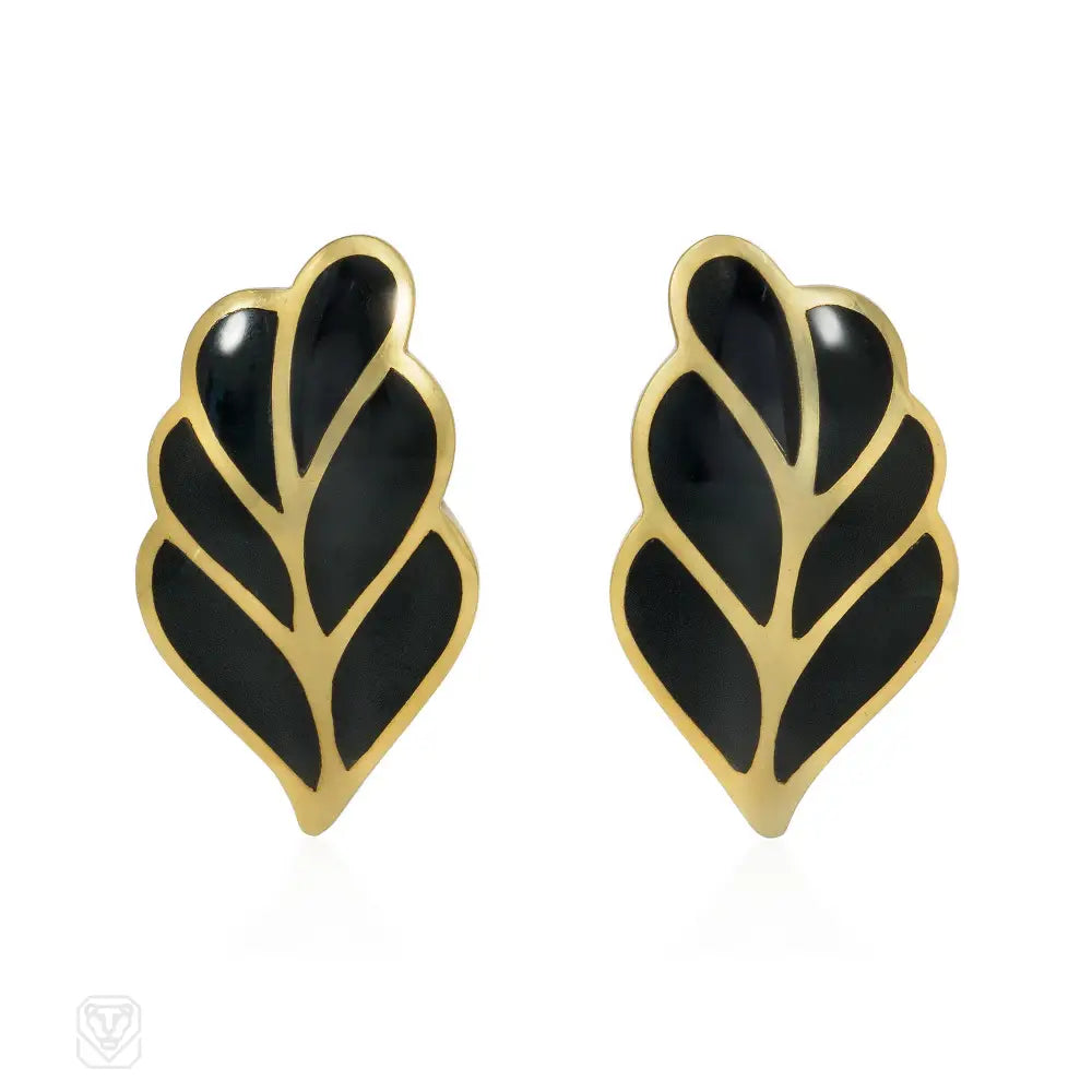 Ladies vintage earrings-Angela Cummings for Tiffany & Co. leaf earrings