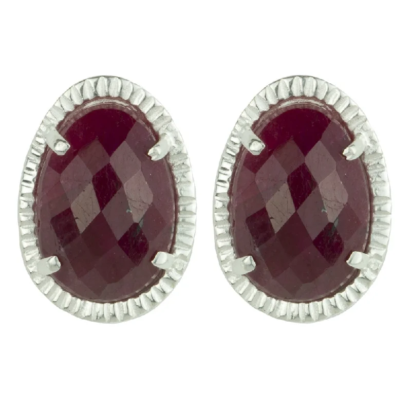 Ladies diamond hoop earrings-Organic Orb Earrings in Red Ruby