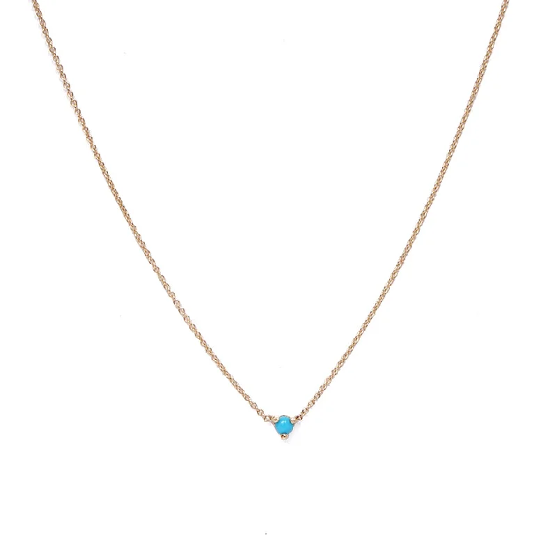 Ladies opal necklaces-Tiny Turquoise Necklace