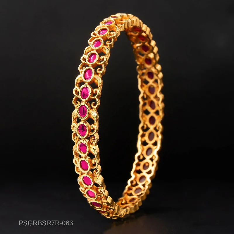 Ladies chunky bracelets-STONE GHERU SRESHTA BANGLE PSGRBSR7R-063