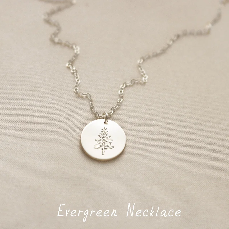 Ladies multi-stone necklaces-Evergreen Tree Necklace, Holiday Jewelry, Stand By Me Necklace, Rooted Necklace, Sisters Unisex, Gold Filled, Silver• NDV13-07