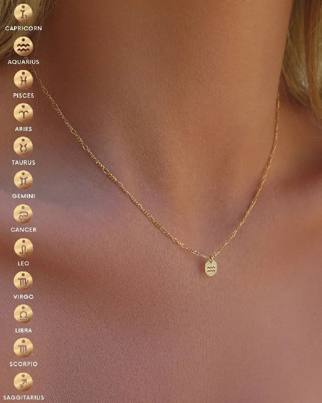 Ladies layered gold necklaces-Zodiac Lena Chain Necklace