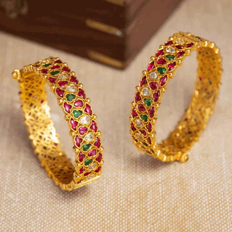 Ladies stretch bangles-Stone Bangle PSGRBSR2WRG-007