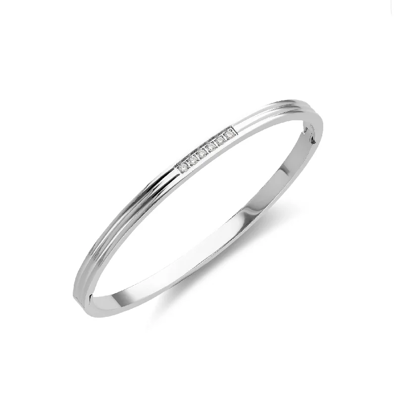 Ladies handmade bracelets-Sienna bangle silver