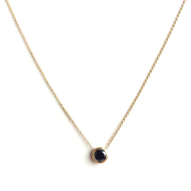 Ladies crystal necklaces-Simple Black Diamond Necklace