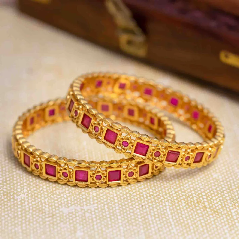 Ladies personalized bangle bracelets-Gold Bangle PSGRBSR5R-24-013