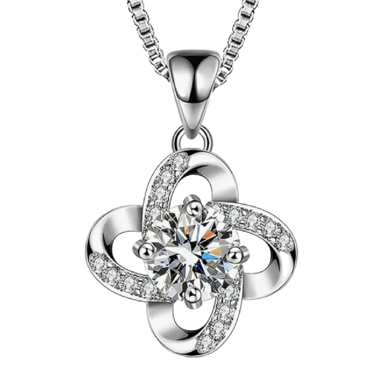 Ladies sterling silver necklaces-Pendant Necklace | S925 | Moissanite