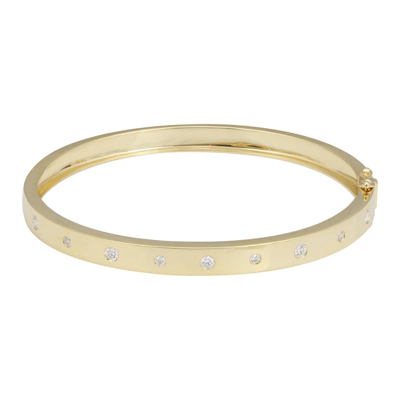 Ladies colorful bracelets-14k Yellow Gold Diamond Bangle