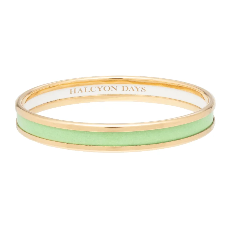 Ladies tennis bracelets-Skinny Meadow & Gold Enamel Bangle