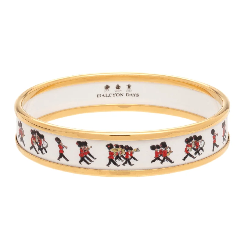 Ladies boho-chic bracelets-Marching Down The Mall Enamel Bangle