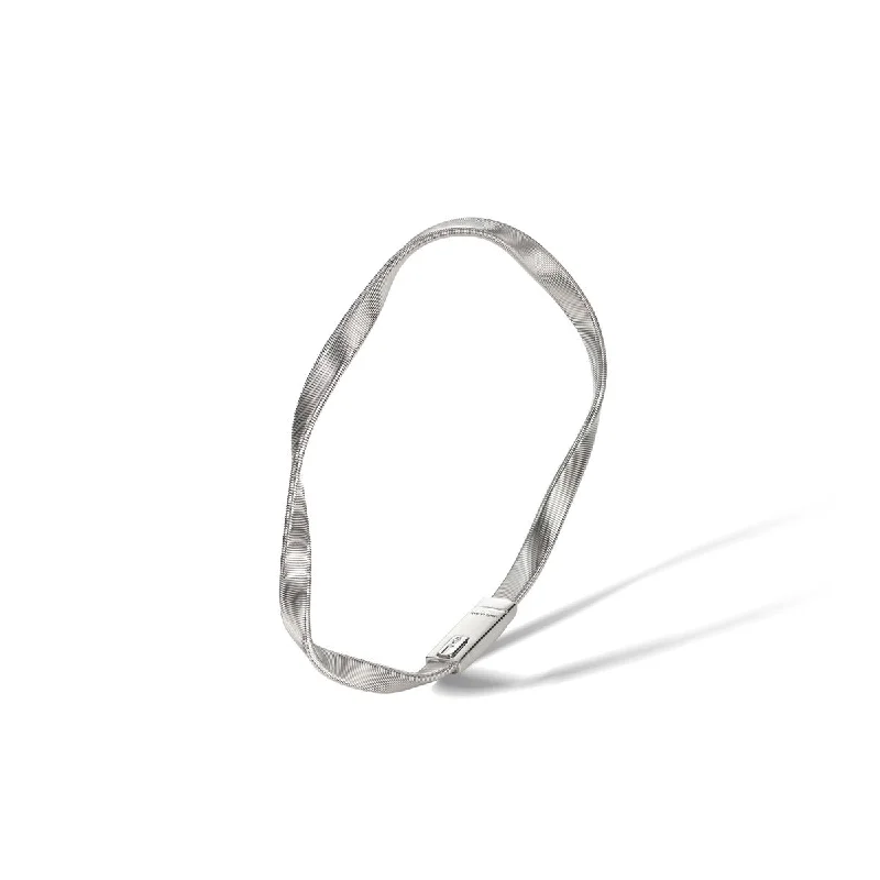 Ladies stackable bracelets-18k White Gold Bangle