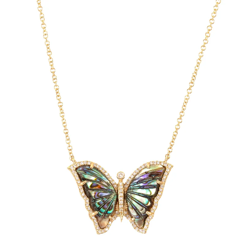 Ladies rose gold necklaces-Butterfly Necklace