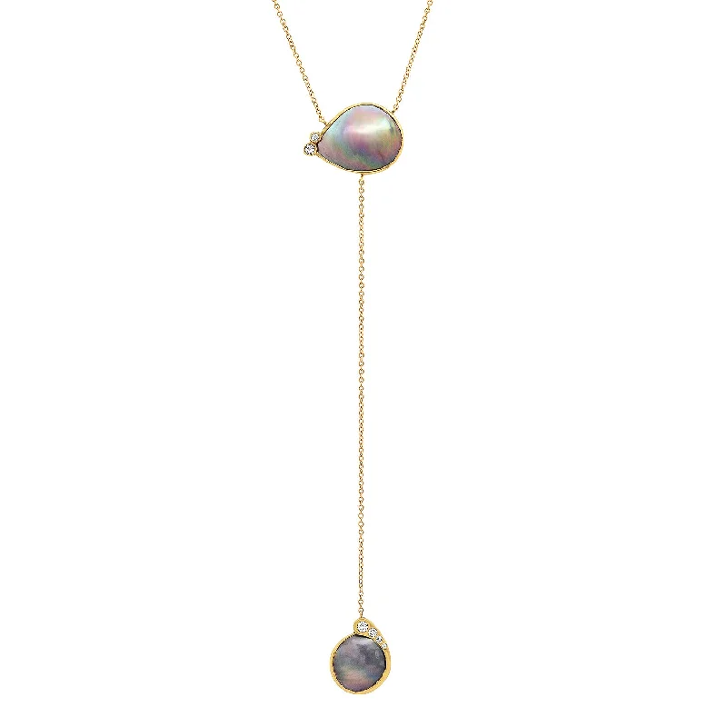 Ladies gold coin necklaces-Pearl Y Necklace