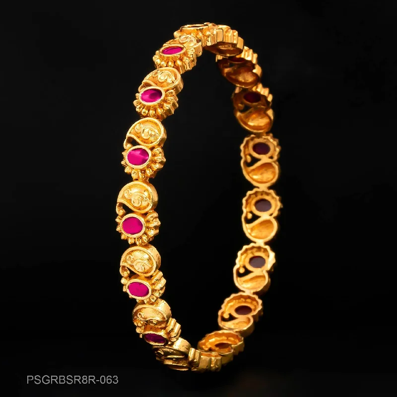 Ladies gold link bracelets-STONE GHERU SRESHTA BANGLE PSGRBSR8R-063