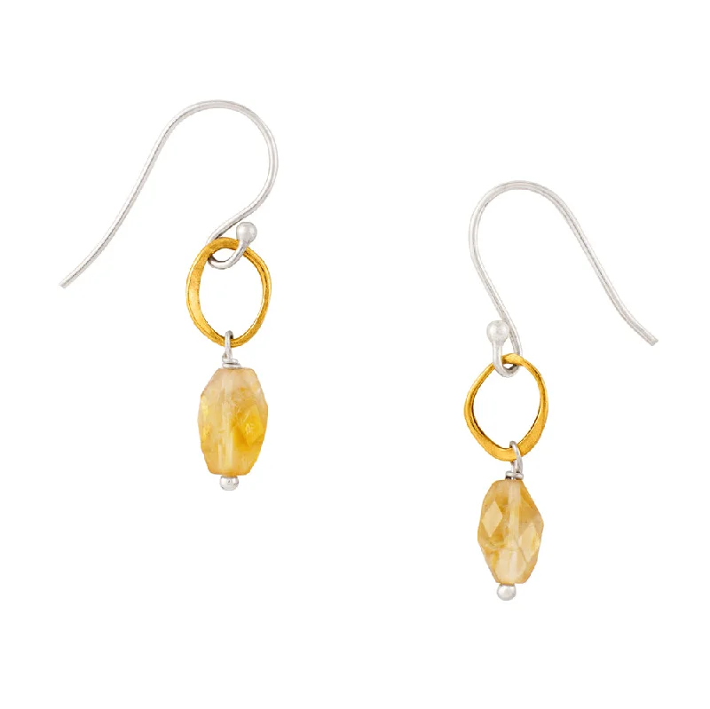 Ladies lightweight earrings-Orbit Earrings in Citrine