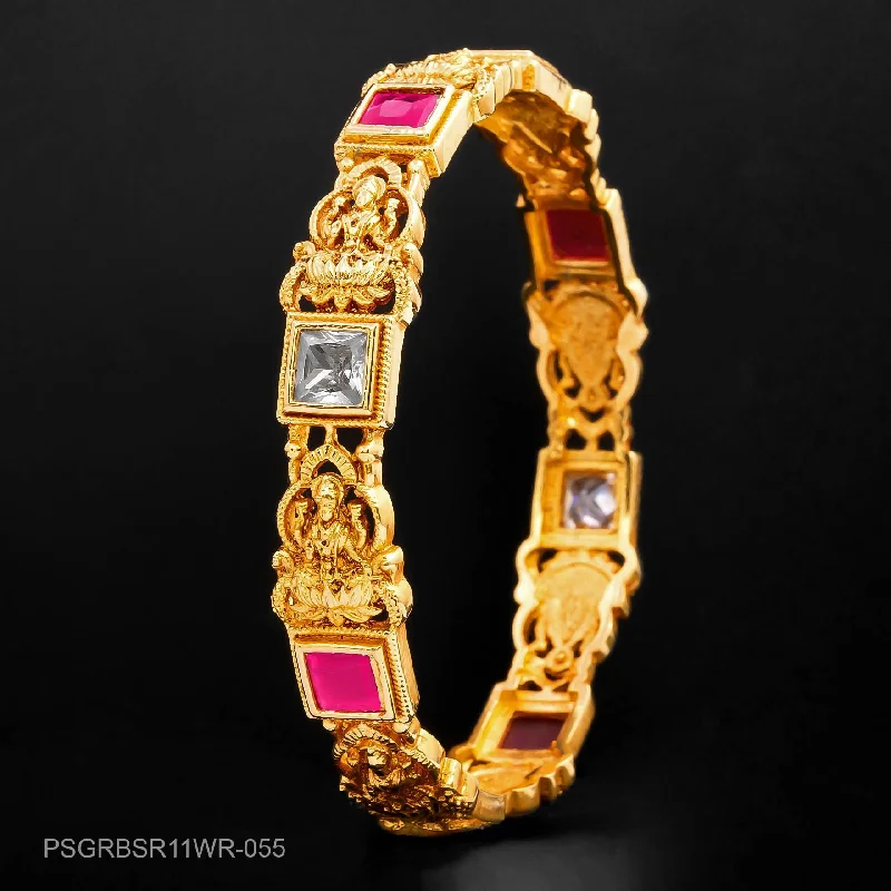 Ladies gold and diamond bracelets-STONE GHERU SRESHTA BANGLE PSGRBSR11WR-055