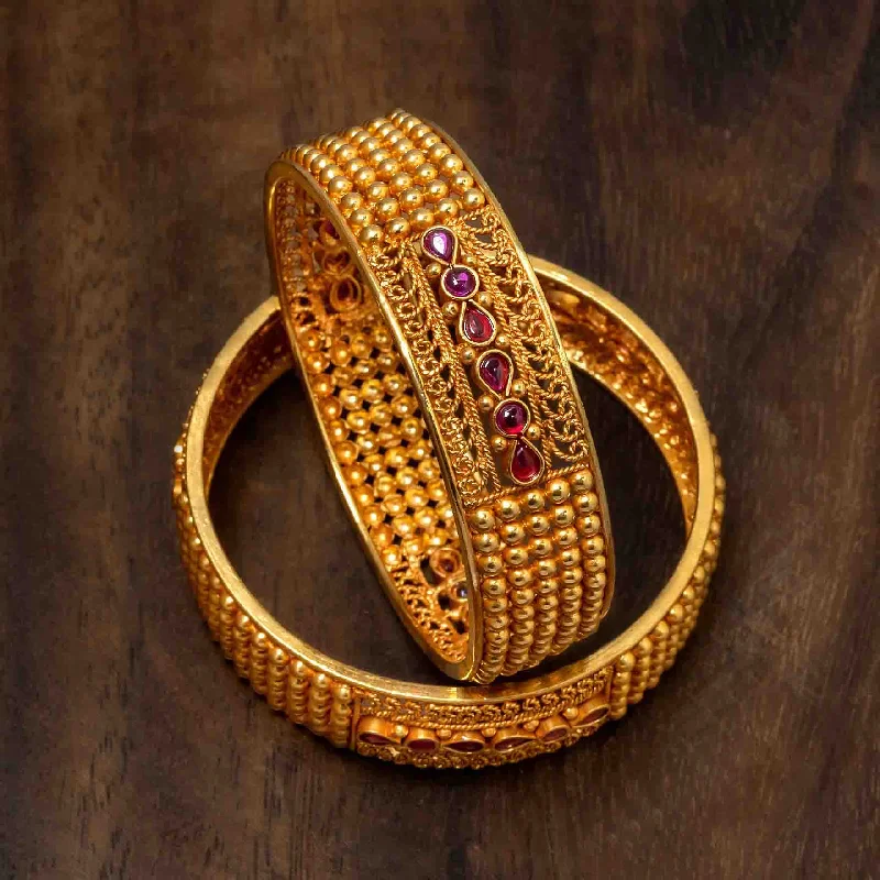 Ladies fancy bangles-Gold Bangle PSGRBSR9R-25-006