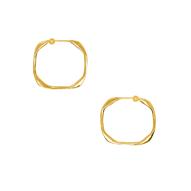 Ladies infinity earrings-Square Up Hoops in Gold - 1"