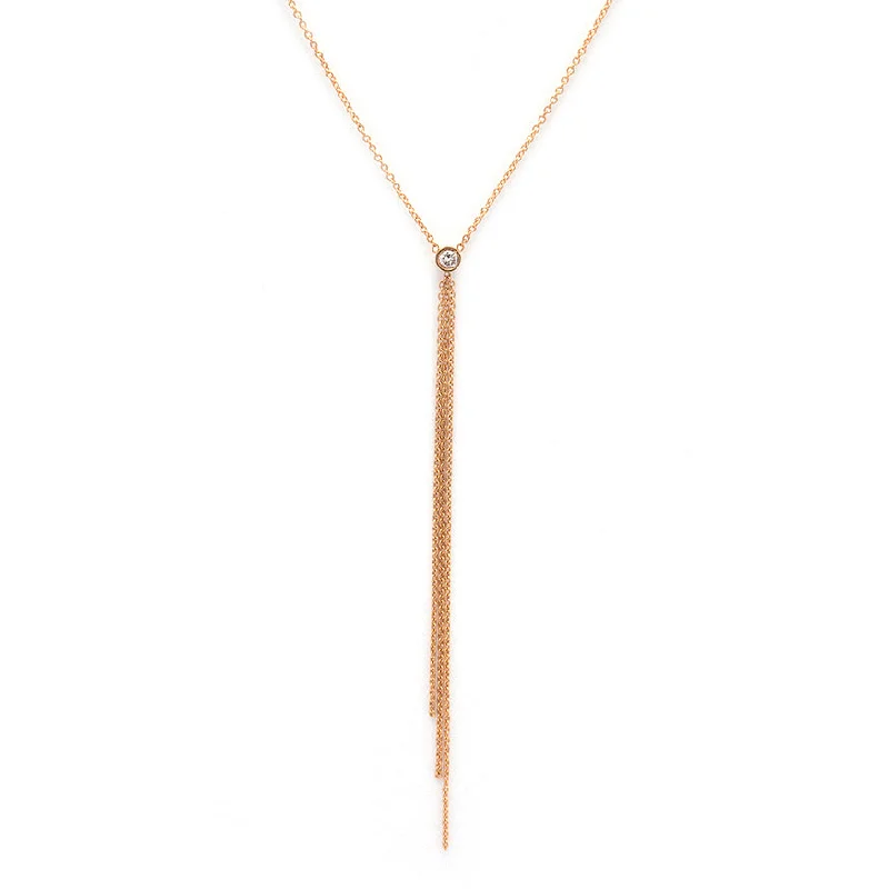 Ladies moon necklaces-Tassel Lariat Necklace