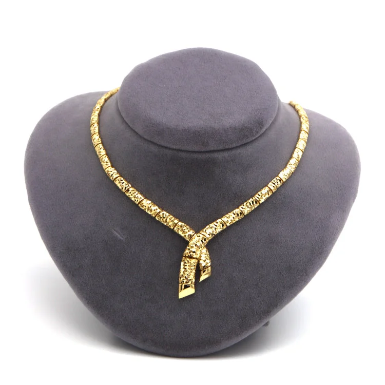 Ladies ruby necklaces-Real Gold Solid Serpenti Design Necklace (45 C.M) 0543 N1456