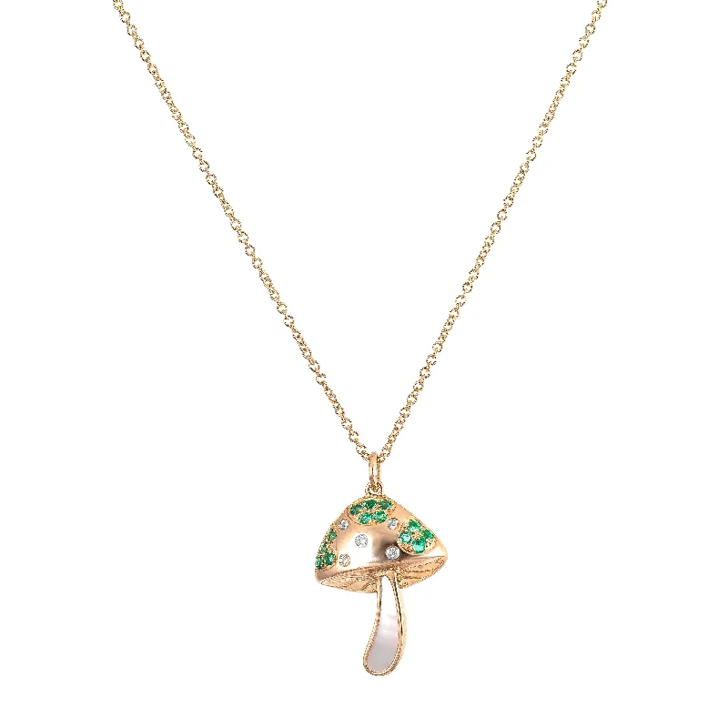 Ladies charm necklaces-Mushroom Necklace